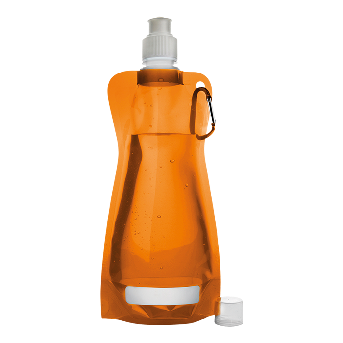 Foldable Water Bottle with Carabiner Clip - 420ml