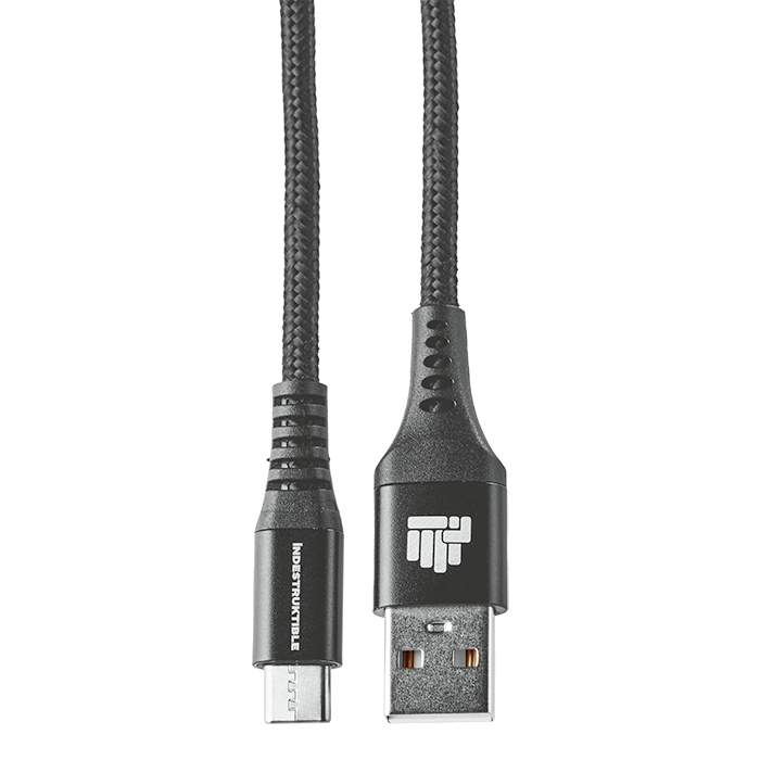 IND 1.8m Nylon Braided Micro-USB Cable