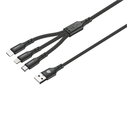 IND 1.2m 3-In-1 Charger Cable