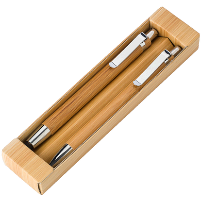 Bamboo Pen and Clutch Pencil Set