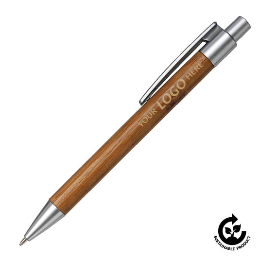 Bamboo Ballpoint Pen with Plastic Trims