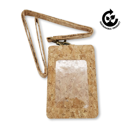 Cork Lanyard with Name Card Holder