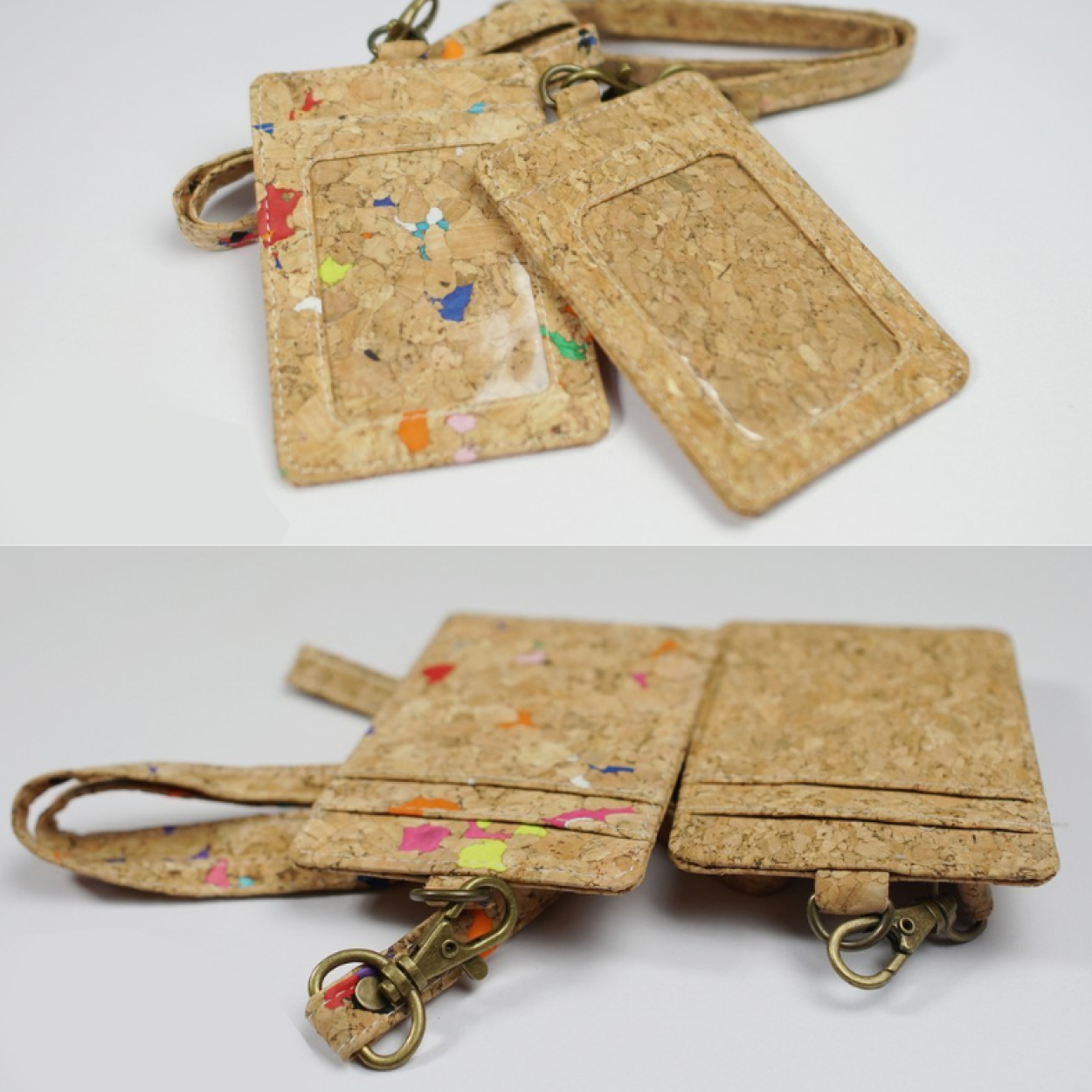 Cork Lanyard with Name Card Holder