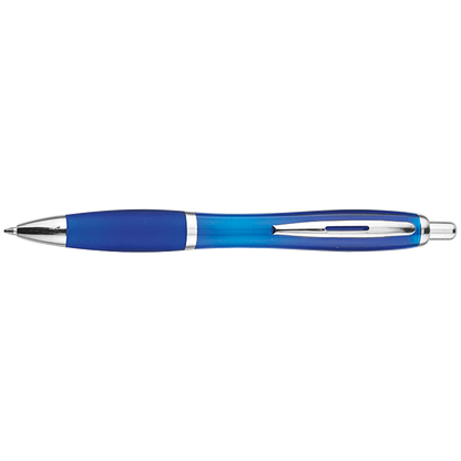 Curved Design Ballpoint Pen with Coloured Barrel