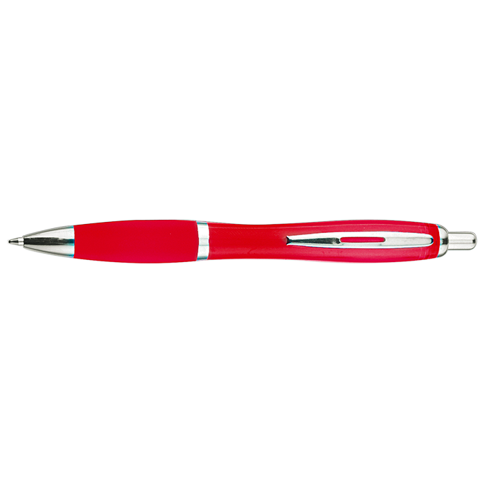 Curved Design Ballpoint Pen with Coloured Barrel