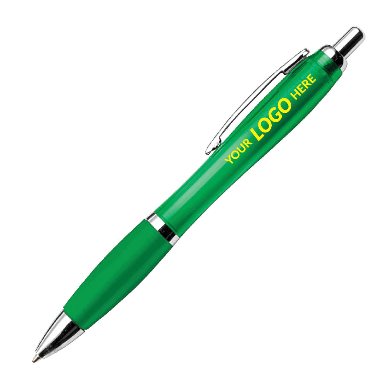 Curved Design Ballpoint Pen with Coloured Barrel