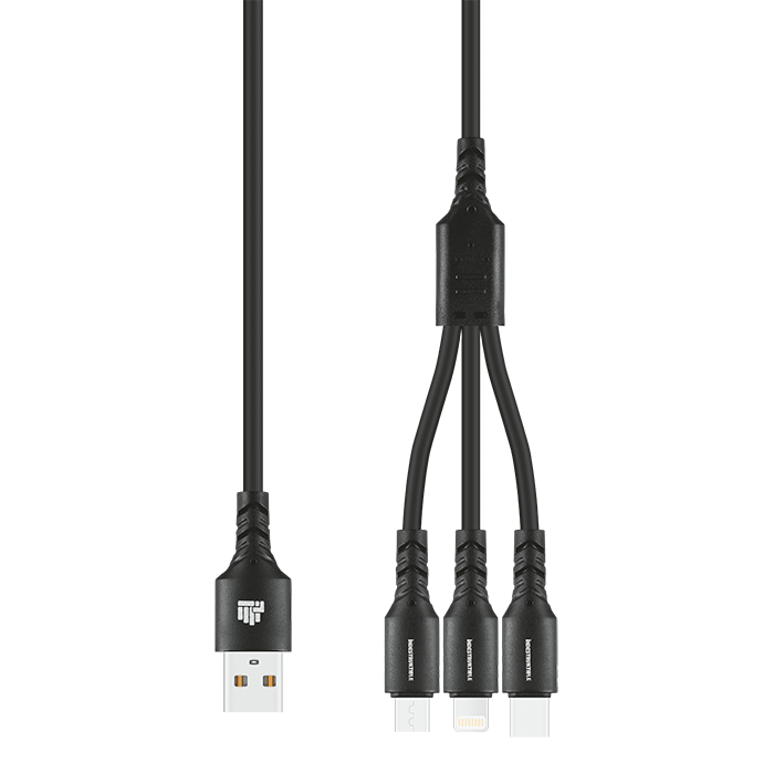 IND 1.2m 3-In-1 Charger Cable