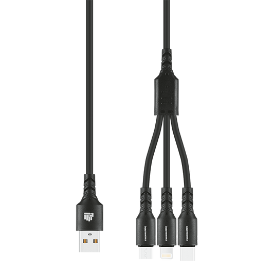 IND 1.2m 3-In-1 Charger Cable