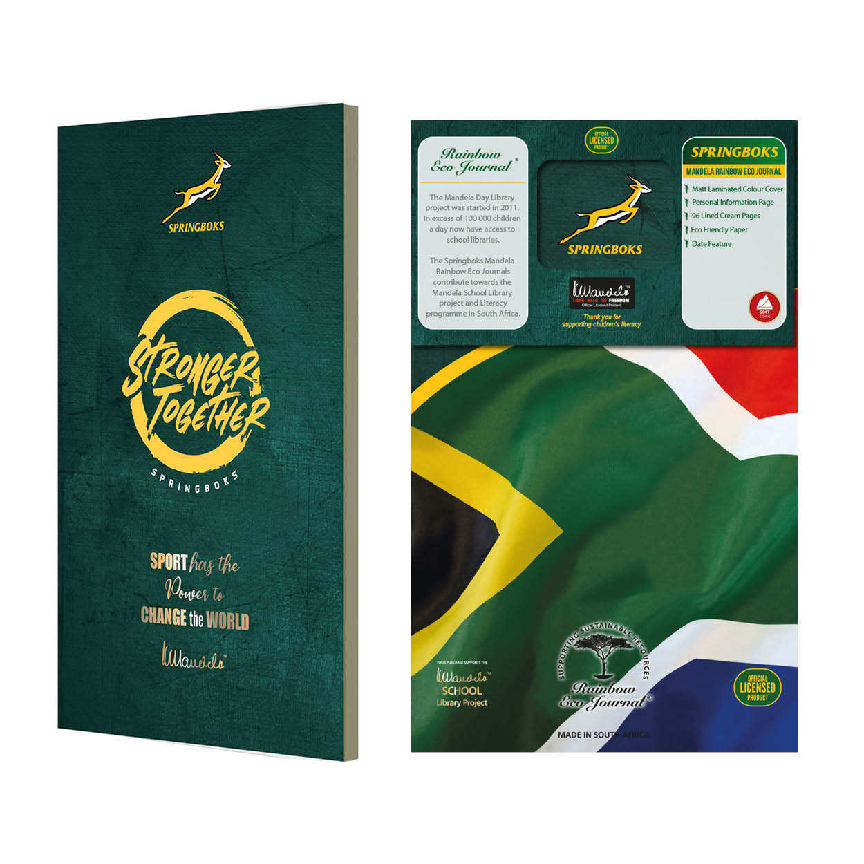 Mandela Springboks A5 Journal