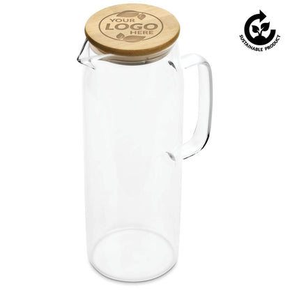 Okiyo Hamana Glass & Bamboo Water Jug - 1.5 Litre