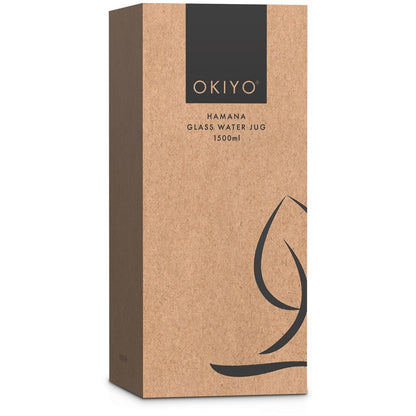 Okiyo Hamana Glass & Bamboo Water Jug - 1.5 Litre