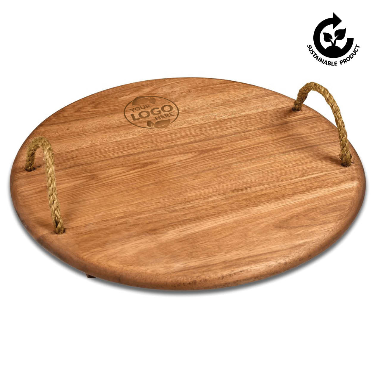 Okiyo Homegrown Medium Round Hardwood Food Platter