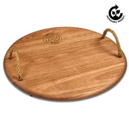 Okiyo Homegrown Medium Round Hardwood Food Platter