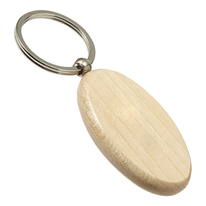 Oval Wooden Keychain