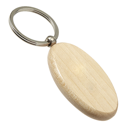 Oval Wooden Keychain