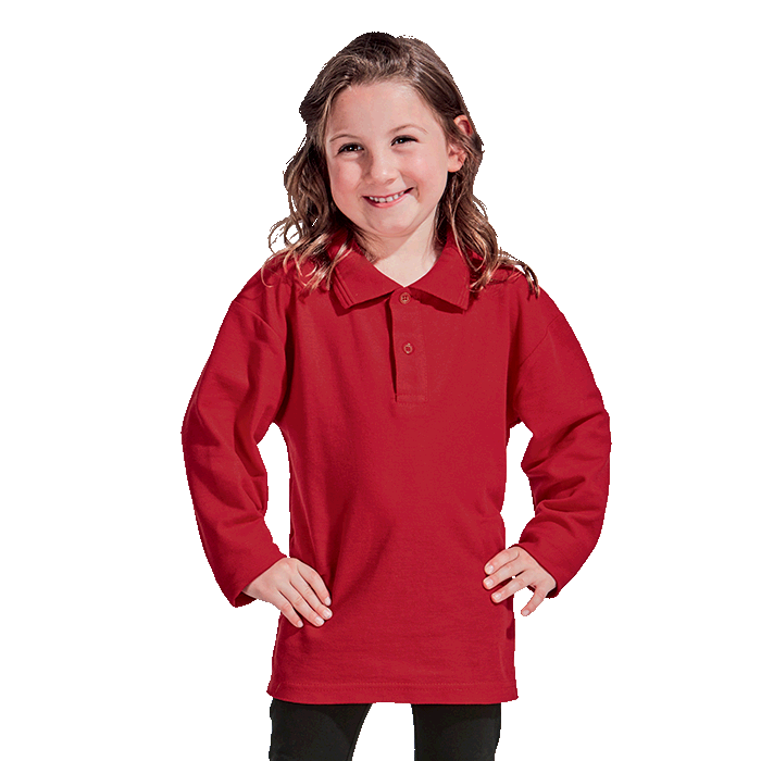 Kiddies Pique Knit Long Sleeve Golfer - 175g