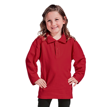 Kiddies Pique Knit Long Sleeve Golfer - 175g