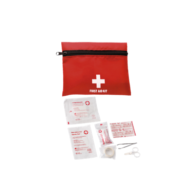 First Aid Kit in Zippered Pouch with Belt Clip